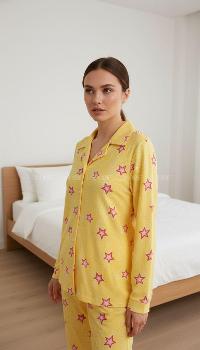 Lamelif Yıldız Desenli Pijama Takımı
