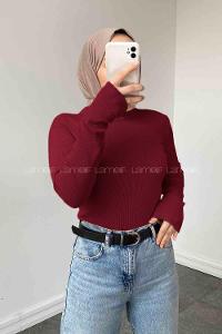 Claret Red Turtle Neck Long Arm Cotton Body