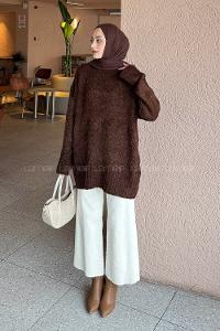 Lamelif Buklet Kazak Kahverengi