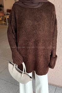 Lamelif Buklet Kazak Kahverengi