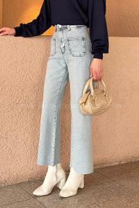 Blue Denim High Waist Denim Pants