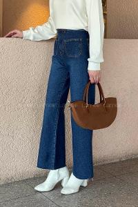 Denim Blue Denim High Waist Denim Pants