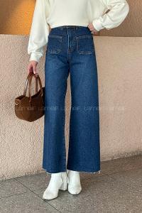 Denim Blue Denim High Waist Denim Pants