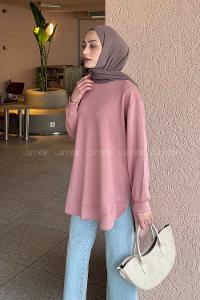 Lamelif Oysho Dikişli Sweat Gül Rengi