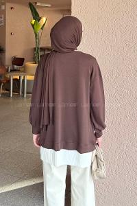Bitter Brown Crew Neck Long Arm Sweatshirt