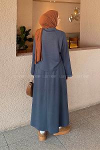 Anthracite Crew Neck Long Arm Cotton Regular Trousers Comfortable Suit