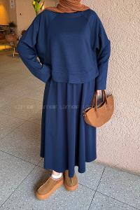 Lamelif Oysho Etekli Takım Lacivert