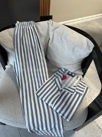 Lamelif Bambu Likraşe Şerit Desenli Pijama Takım 