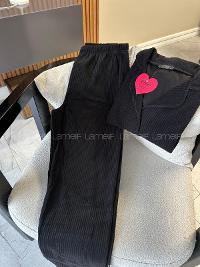 Lamelif Polar Kumaş Papatya Desen Düğmeli  Pijama Takım