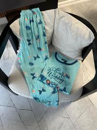 Lamelif Viskon Likralı Pijama Takım Buz Mavisi