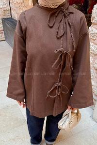 Brown Long Arm Cotton Kimono