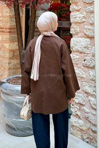 Brown Long Arm Cotton Kimono