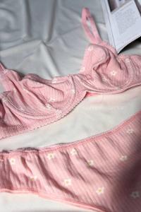 Lamelif Kaşkorsen Desenli Pamuk Sütyen Takım