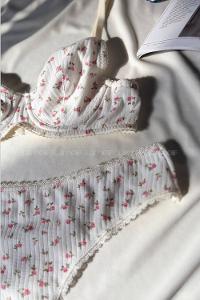 Lamelif Kaşkorsen Desenli Pamuk Sütyen Takım