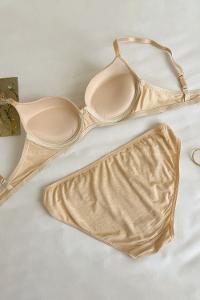 Lamelif Penye Destekli Takım Siyah Renk