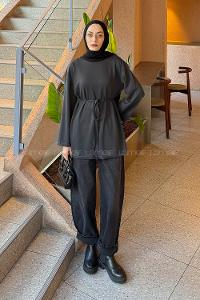 Lamelif Bağlama Detaylı Oysho Sweat Antrasit