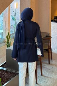 Lamelif Bağlama Detaylı Oysho Sweat Lacivert