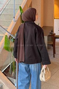 Lamelif Kapak Cepli Gömlek Acı kahve