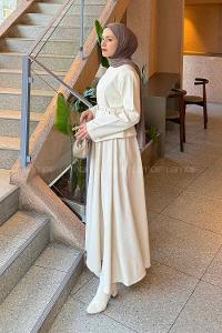 Lamelif Yırtmaç Detaylı Takım Taş Rengi