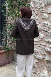 Lamelif Fular Detaylı Blazer Ceket Kahverengi
