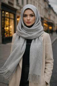 Lamelif Kadın Düz Püsküllü Atkı Şal