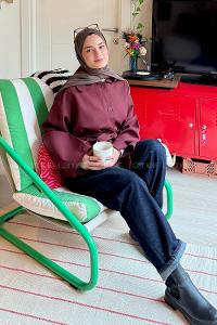 Lamelif Bağlama Detaylı Omuz Apoletli Trençkot Bordo