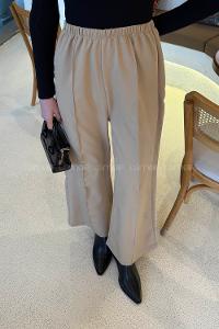 Lamelif Bel Lastikli Pantolon Bej