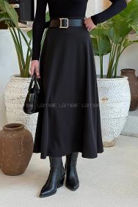 Lamelif Kloş Etek Siyah