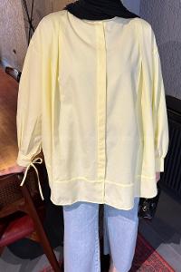 Lamelif Manşeti Biyeli Tunik Sarı