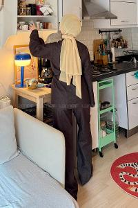 Lamelif Yarasa Kol Pantolonlu Takım Koyu kahverengi