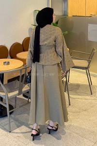 Lamelif Etekli Bağlamalı Takım Yağ Yeşili