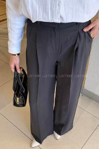 Lamelif Geniş Paça Palazzo Pantolon Antrasit