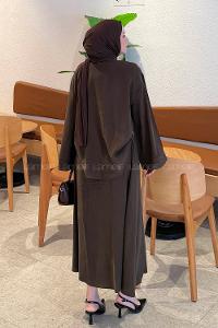 Bitter Brown Shirt Collar Long Arm Viscose Fabric Suit