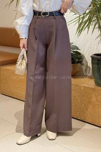 Lamelif Krep Palazzo Pantolon Kahverengi