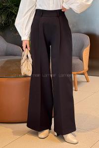 Lamelif Krep Palazzo Pantolon Siyah