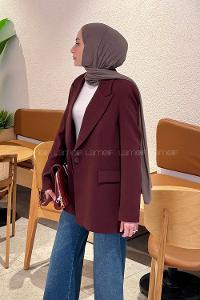 Claret Red Jacket Collar Long Arm Lycra Jacket