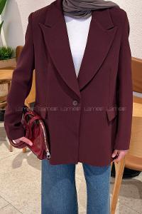 Claret Red Jacket Collar Long Arm Lycra Jacket