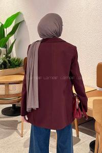 Claret Red Jacket Collar Long Arm Lycra Jacket