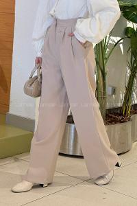 Stone Polyester High Waist Material Pants