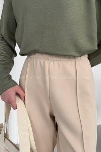 Beige Regular Trousers High Waist Regular Cut Bottom Tracksuit