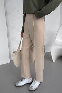 Beige Regular Trousers High Waist Regular Cut Bottom Tracksuit