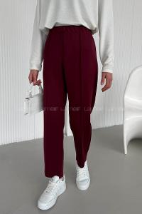Claret Red Regular Trousers High Waist Regular Cut Bottom Tracksuit