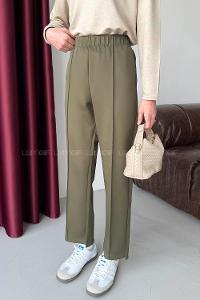 Lamelif Önü Çımalı Scuba Pantolon Haki