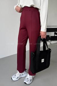 Claret Red Regular Trousers High Waist Regular Cut Bottom Tracksuit