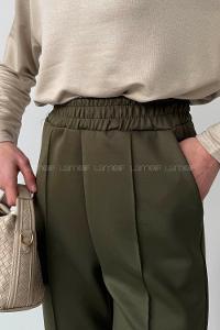 Khaki Regular Trousers High Waist Regular Cut Bottom Tracksuit