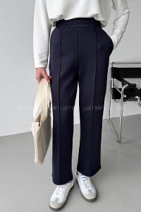 Navy Blue Regular Trousers High Waist Regular Cut Bottom Tracksuit