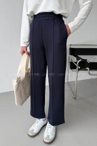 Navy Blue Regular Trousers High Waist Regular Cut Bottom Tracksuit