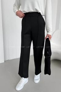 Black Regular Trousers High Waist Regular Cut Bottom Tracksuit