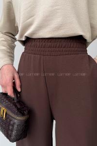 Bitter Brown Regular Trousers High Waist Regular Cut Bottom Tracksuit