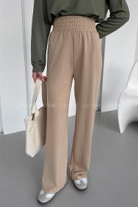 Beige Regular Trousers High Waist Regular Cut Bottom Tracksuit